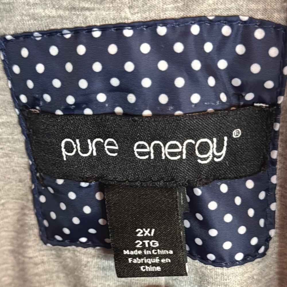 Navy Pure Energy Polka Dot Hooded rain Jacket size 2X - Picture 8 of 9